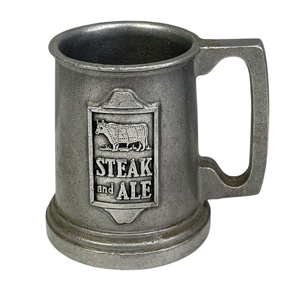 RWP Pewter Steak and Ale Beer Stein Mug Vintage Restaurant Advertisement Bar - Picture 2 of 7